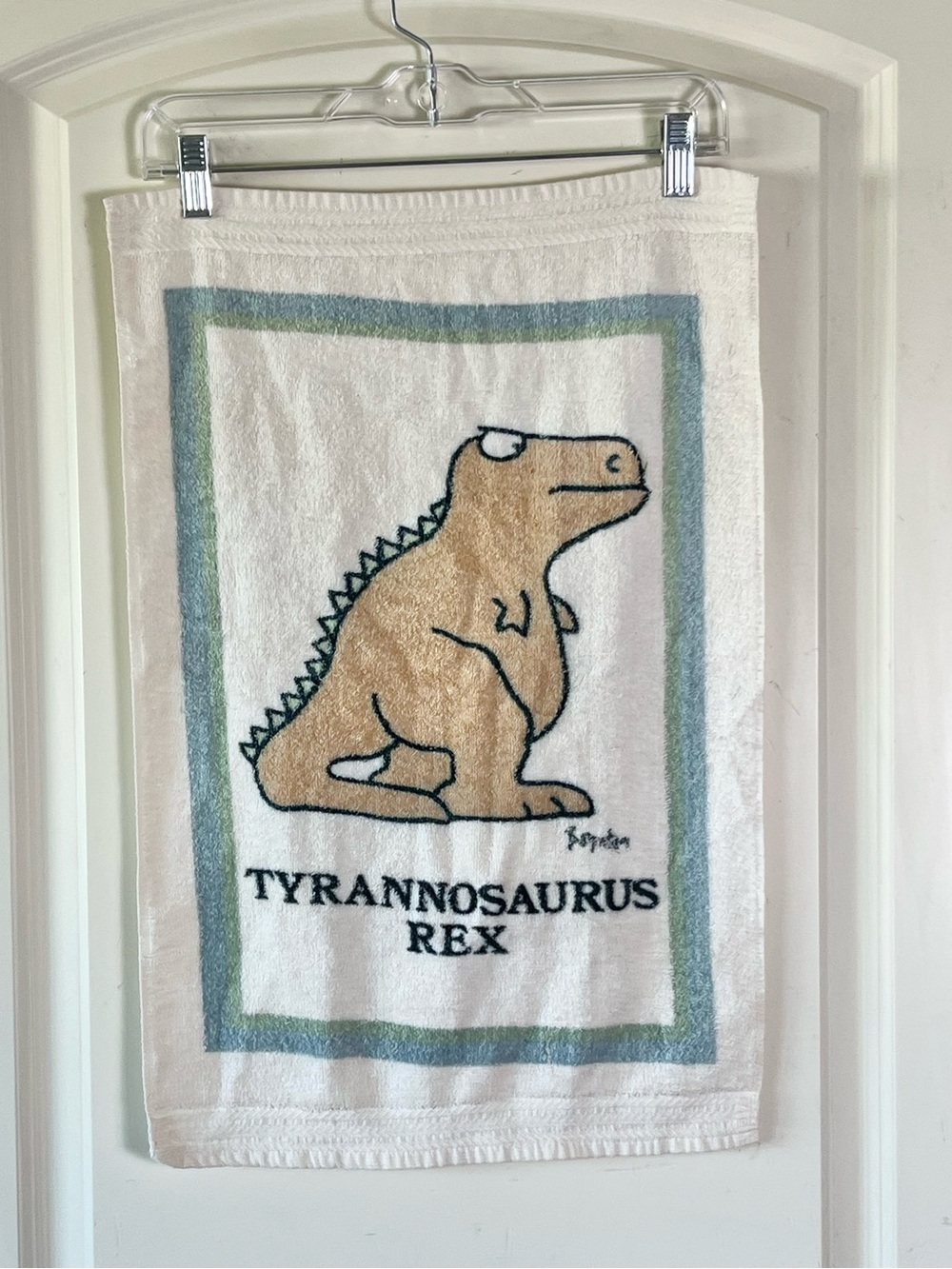 VTG Sandra Boynton Martex Dinosaur Hand Towel 80s Tyrannosaurus Rex USA